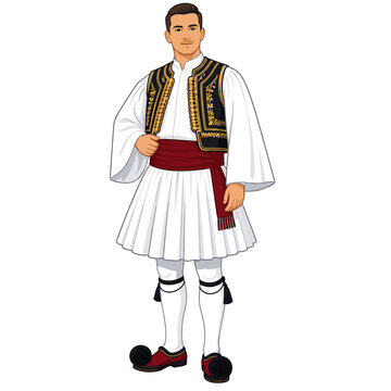 Greek Man in Traditional Foustanella Icon