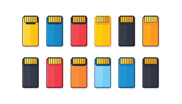 Colorful Memory Cards in Assorted Colors.