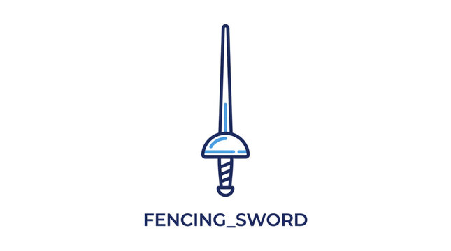 Fencing sword with long thin blade.