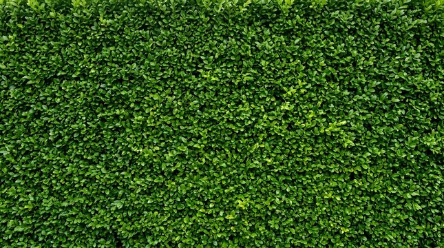 Lush green boxwood hedge wall a natural textured background for landscaping concepts
