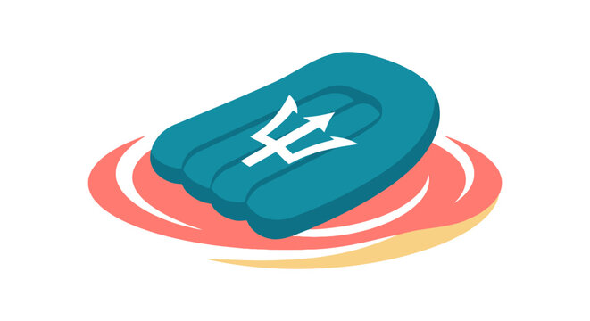 Blue soap bar with white trident symbol.