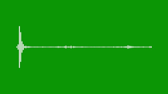 Animation video abstract audio sound visualizer wave spectrum, White audio waveform spectrum animation.animated sound wave spectrum green background 4k.