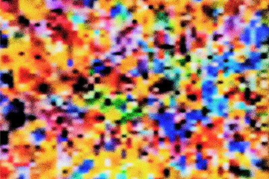 Vibrant pixelated noise texture with colorful digital glitch effect. Resembles TV static, datamosh and pixel sorting art. High-energy abstract background with red, yellow, blue, green and black pixel 