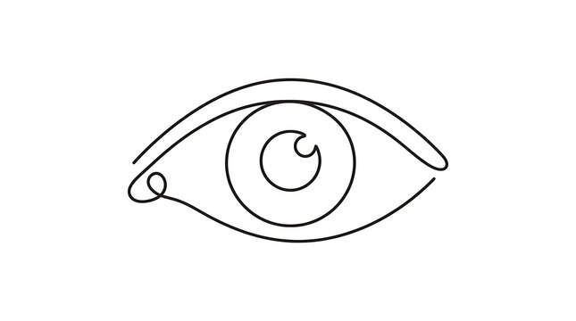 Minimalist human eye continuous line drawing vision concept vector