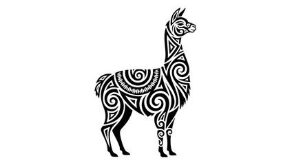 Stylized Llama with Intricate Swirl Patterns. © Haroh