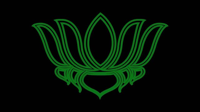 Animated lotus green abstract background