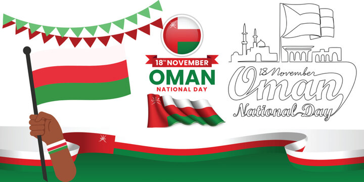 Oman National Day, 48th Anniversary, Flag, Celebration, Green, Red, White
