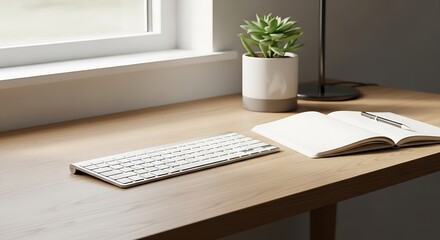 Fototapeta premium Modern home office workspace desk setup.