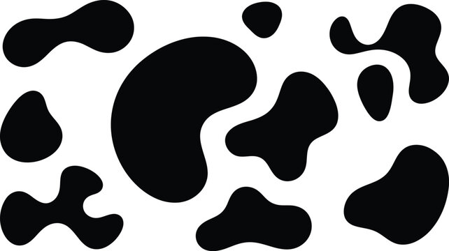 Abstract black and white organic shapes pattern modern minimalist design element