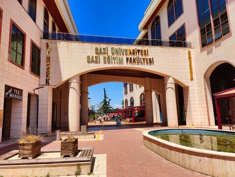 Ankara, Turkiye, June 28, 2026 Sunlit Archway of Gazi University: A Majestic Gateway Bridging Knowledge and Future, Supported by Pillars of Learning.