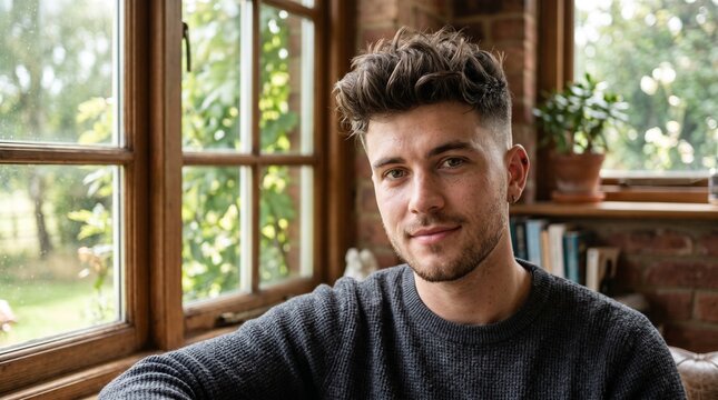 Ultra HD Male Portrait With Messy Quiff Hairstyle and Cinematic Lighting