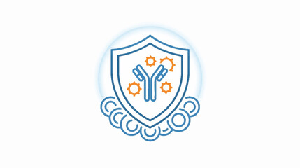 Obraz premium Antibody Immune System Protection Shield Vector Icon representing Medical Defense and Vaccination