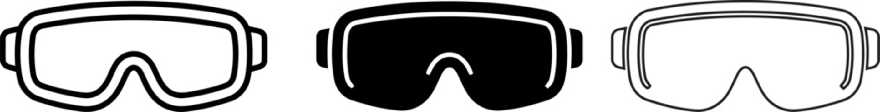Three different types of goggles, vector illustration