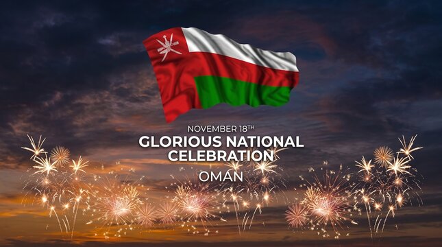 Oman National Day Celebration, Glorious November 18th, Omani Flag, Fireworks Display