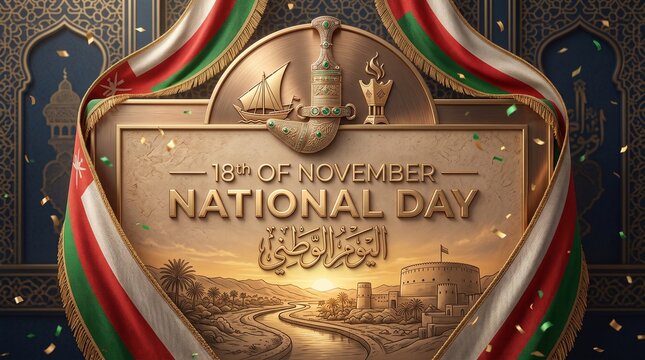 National Day, Kuwait, 18th November, celebration, badge, emblem