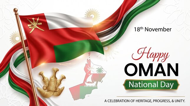 Oman National Day, 18th November, Happy Oman Flag, Heritage Celebration