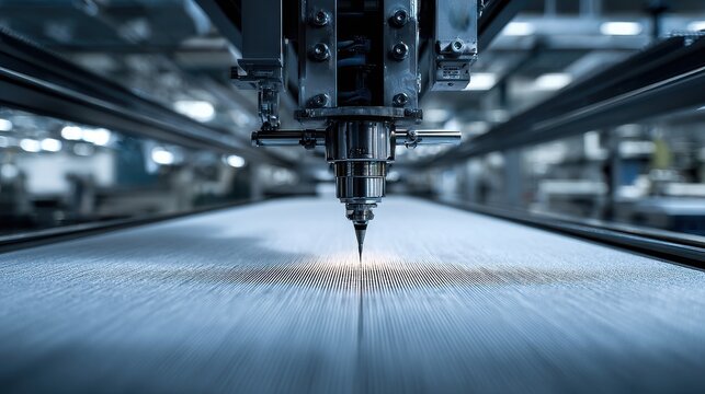 Advanced Industrial CNC Machine Head Performing Precision Work on a Surface