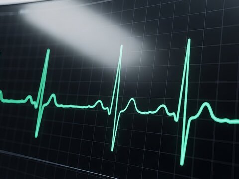 Electrocardiogram displaying ventricular tachycardia rhythm pattern