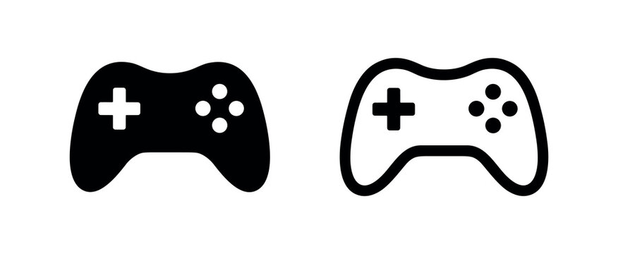 Video Game Controller Gamepad Vector Icon Set - Gaming Device and Entertainment Symbol