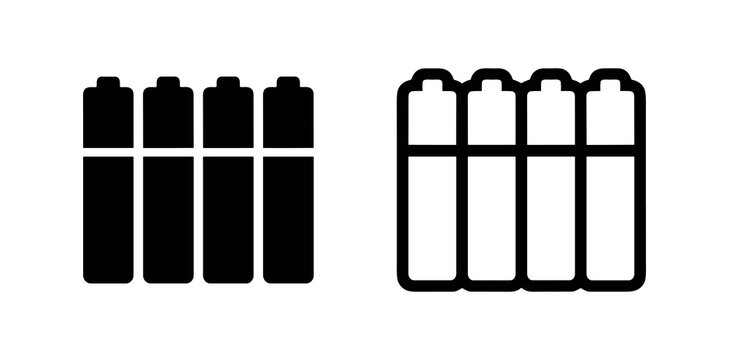 Battery Icons: Solid and Outline Designs