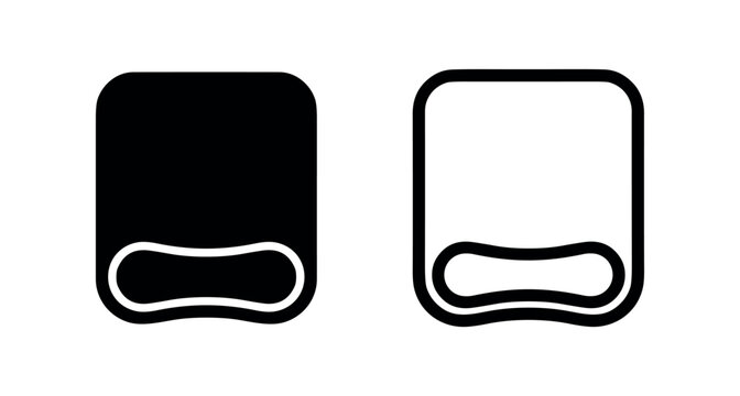Mouse Pad Icon Set: Solid and Outline Designs