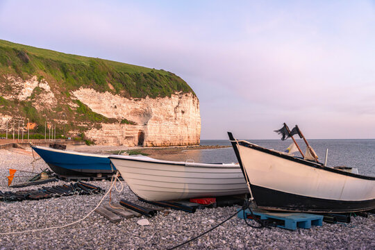 Discover the scenic coastline of Yport near &Eacute;tretat with towering cliffs peaceful beaches and authentic Normandy coastal landscapes