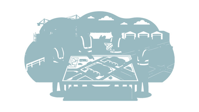 Teamwork Planning Industrial Development Blueprint Strategy