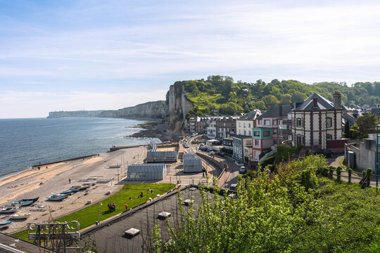 Historic Yport near &Eacute;tretat offers breathtaking cliff landscapes picturesque beaches and authentic coastal charm in Normandy France.