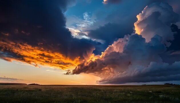 Stormy Sky With Dramatic Clouds At Dawn