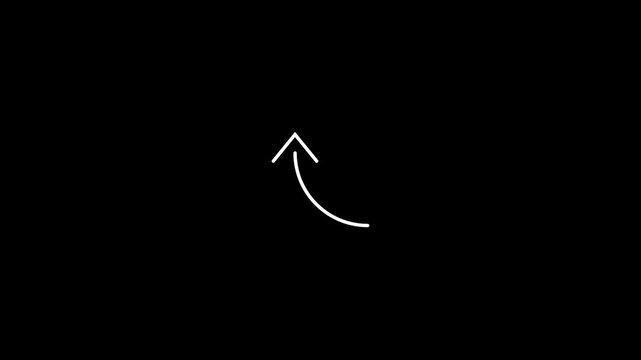Large Upward Curved Arrow Animation Loop on Transparent Background | Motion Graphics