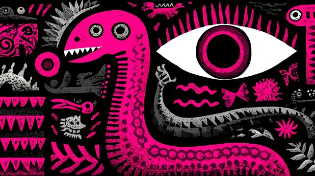 Pink dragon background. Illustration on backgrounds and textures, art, and paintings.