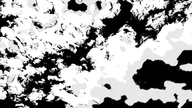 ハイコントラストなモノクロームの空　タイムラプス