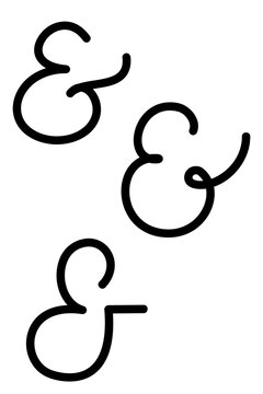 Minimalist hand-drawn ampersand collection of clean modern typography symbols. High-resolution PNG design elements for branding, editorial layouts, logos, visual identity, graphic design projects 