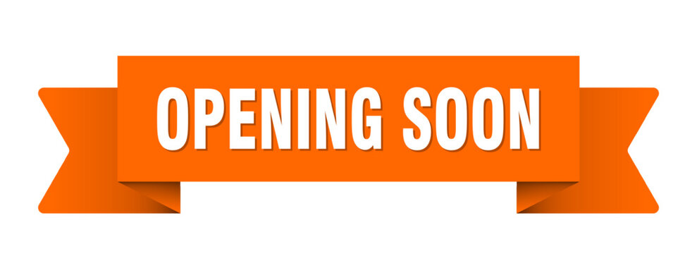 opening soon ribbon isolated on transparent background. opening soon ribbon