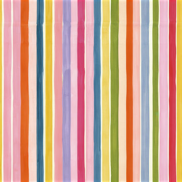Colorful watercolor vertical stripes pattern with vibrant rainbow colors on cream background