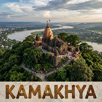 Aerial View of Kamakhya Temple on Nilachal Hill Guwahati Assam
