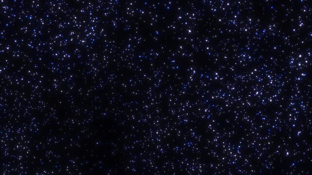 Particles glowing with blue lights, falling downward with shimmering against a blue background, abstract animation for a slideshow or special effects 