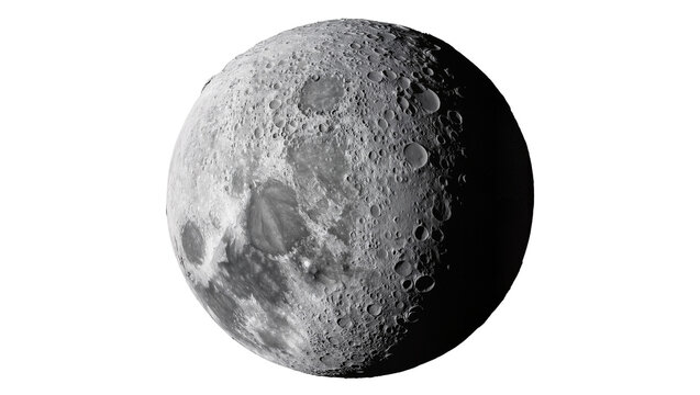 Detailed view of the Moon surface with craters
