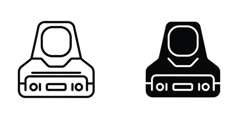 Reflex sight optic set featuring outline and solid black silhouette for tactical shooting and hunting gear ©  FARUQUE STOCK