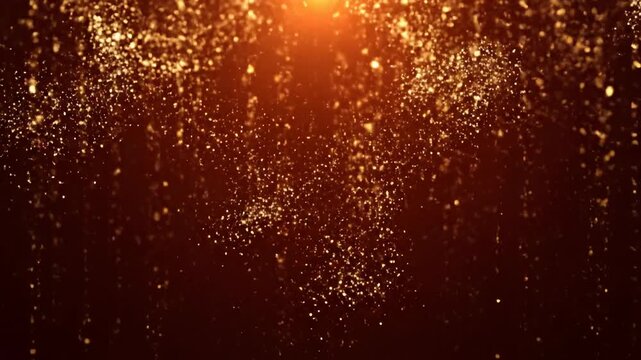 Elegant sparkling golden particles ascend slowly creating a shimmering festive abstract Christmas background elegant, background, party