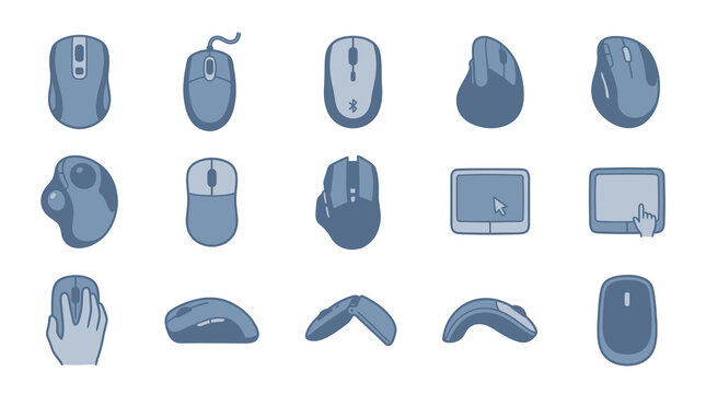 Computer mouse and trackpad hardware icons.