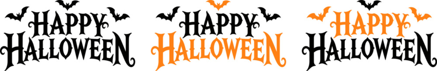 Happy Halloween greeting banners with bats, Halloween vector illustration © Design Core
