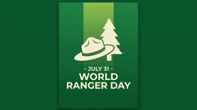 World Ranger Day graphic with ranger hat and pine tree