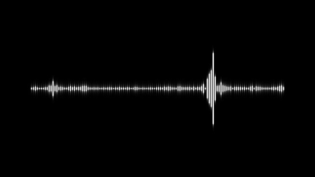 White and green audio visualization visualizer White audio waveform spectrum animation,frequency, Sound line audio wave visualization voice record animation on black screen 4k video
