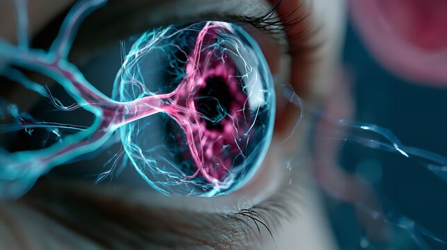 Microscopic View of Blood Vessels Within the Human Eye