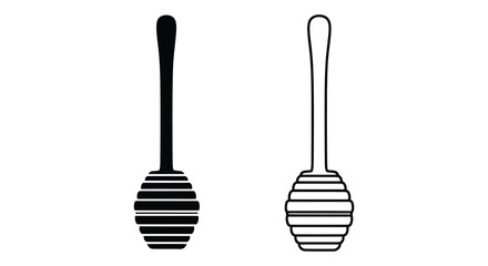 Honey dipper silhouette black white background contrast © MdShifulIslam