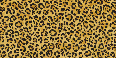 Leopard print pattern with irregular spots and a golden yellow background texture skin animal wildlife © Nasrin