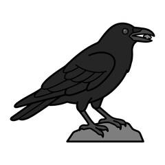 Fototapeta premium Crow with Rock