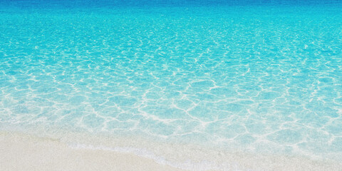 Turquoise water surface with sandy seabed scenic ocean photograph aquatic azure beach blue coastal crystal clear © Nasrin