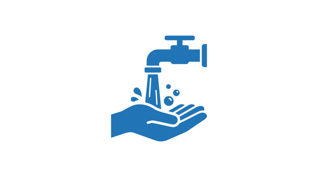 Hand under running water faucet.